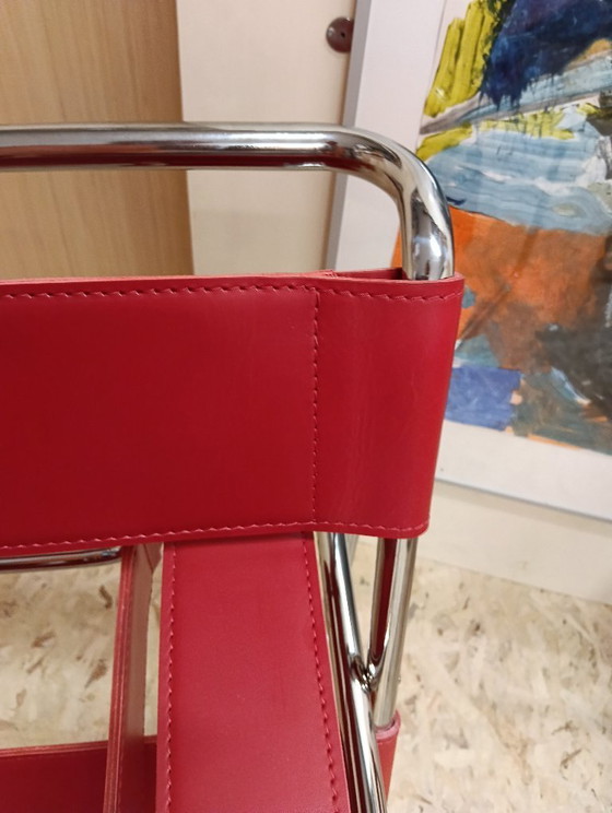 Image 1 of KNOLL Studio Set van 2 WASSILY B3 fauteuils (NIEUW) in rood leer