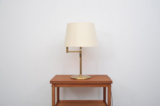 Brass table lamp with swivel arm (1970s)