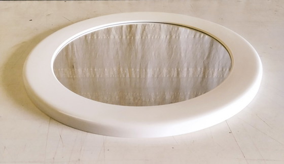 Image 1 of Vintage round mirror by Syla in white plastic - 1970s