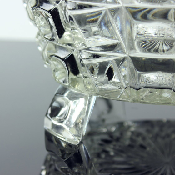 Image 1 of  Set di due ciotole in vetro pressato Art Déco di Libochovice, Cecoslovacchia, anni '30