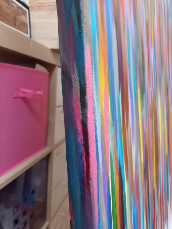 Image 1 of T.van Steenbergen "STRIPES" 109 x 100 cm