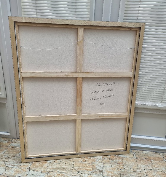 Image 1 of Frances Eckhardt - 100x120 cm red painting abstract art modern hand-painted framed