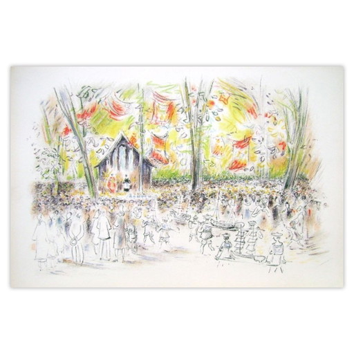 André HAMBOURG Lights of Honfleur XII lithograph 1964