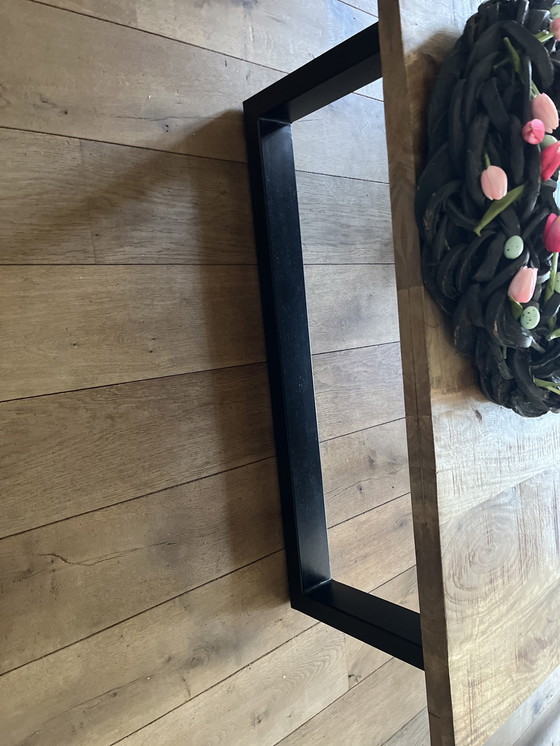 Image 1 of Wooden coffee table with metal frame