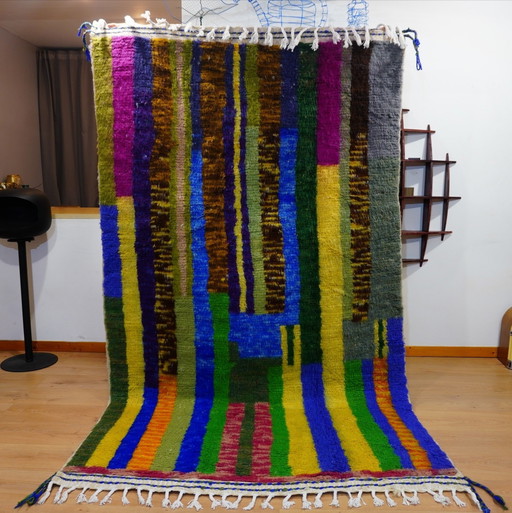 Tapis berbère - 254 cm x 148 cm - laine colorée