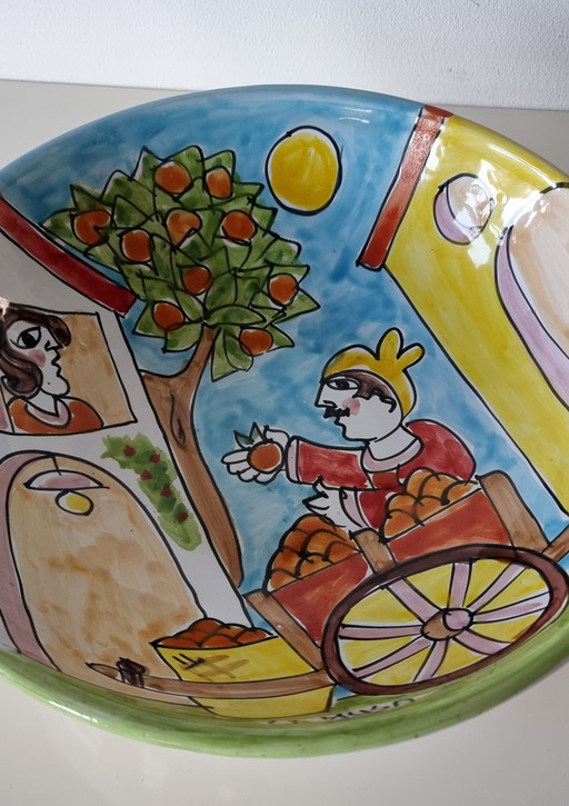 Vintage La Musa Italy Pottery Hand Painted Bowl