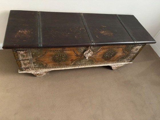 Baule indiano antico per biancheria – 170 cm di larghezza – Armadi contenitori, Legno (photo 5 of 5)