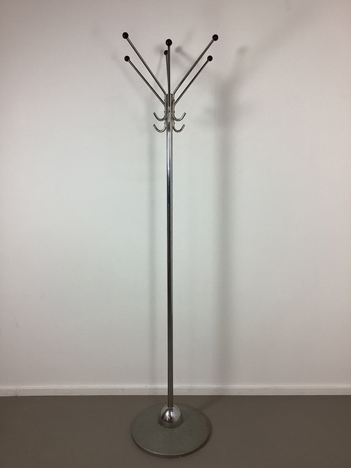 Vintage Fifties Chrome Coat Rack Modernist Industrial