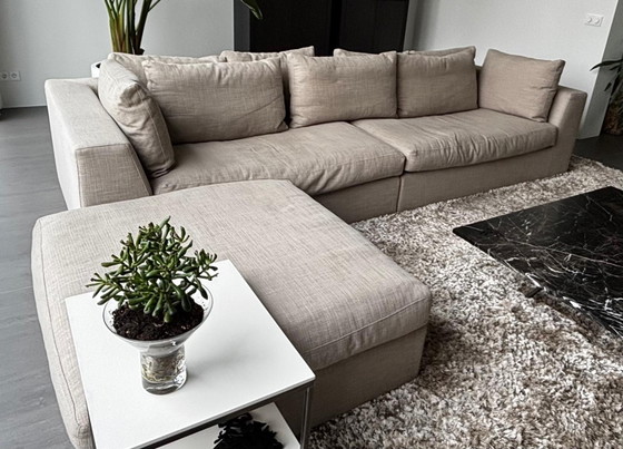 Meridiani Lewis Modular Sofa with Ottoman, Textile, Beige (photo 2 of 5)
