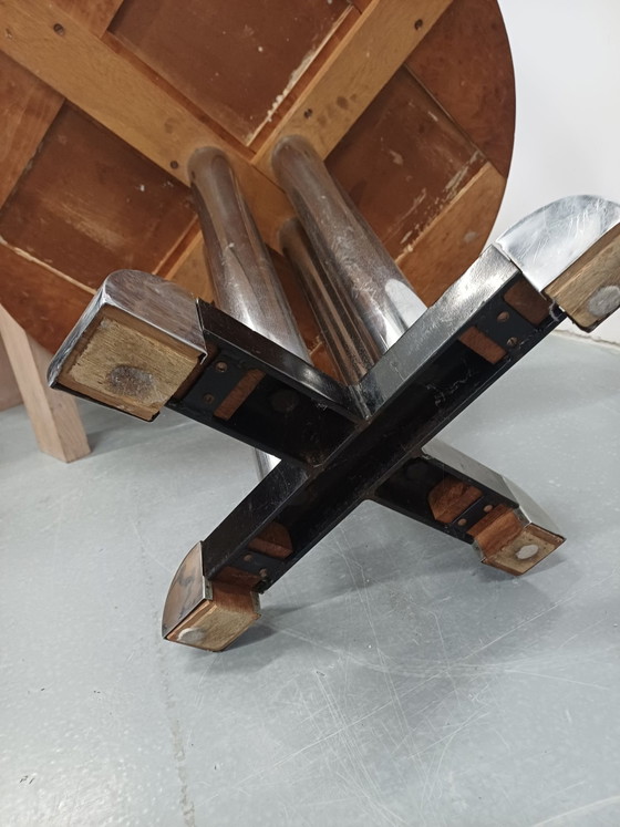 Table basse vintage Gispen plateau bois Christoffel Hoffmann, Tables basses, Métal, Noir (photo 6 sur 6)