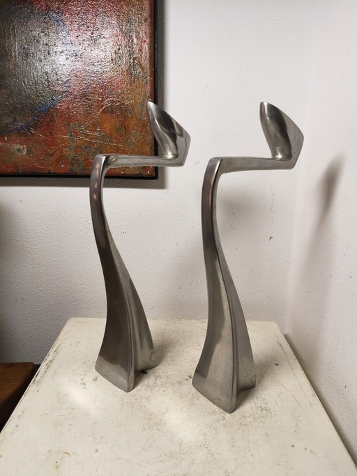 Matthew Hilton pour SCP Swan Arclumis Bougeoirs et chandeliers 32 cm lot de 2