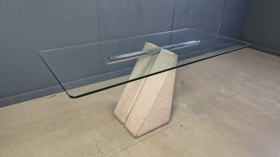 Image 1 of Concrete dining table by Giovanni Offredi for Saporiti 1970s