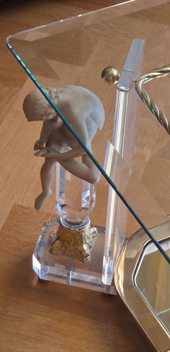Hollywood Regency Style coffee table – Glass, Metal (photo 5 of 5)