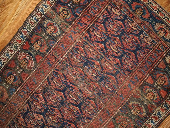 Image 1 of Handmade antique Persian Kurdish runner 3.3' x 11.7' (100cm x 356cm) 1900s - 1B431