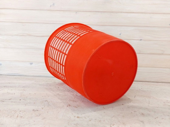 Image 1 of Vintage Orange Papierkorb, Kunststoff-Mülleimer, Retro-Abfallkorb