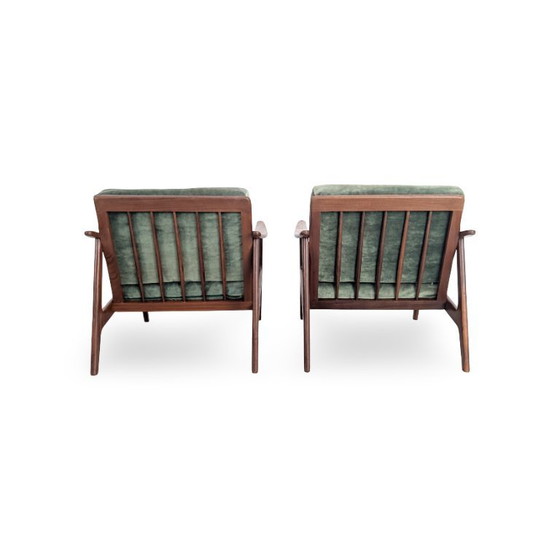Image 1 of 2x Midcentury armchairs Vintage easy chair teak retro green Danish