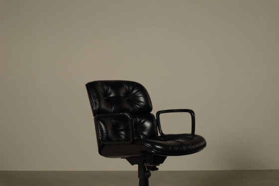 Ennio Fazioli “Parioli” Executive Bürostuhl für MIM Roma, Italien, 1970s – Bürostühle, Leather, Plastic (photo 8 of 16)