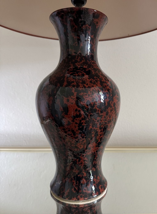 Charolles tortoiseshell earthenware lamp from the '80s