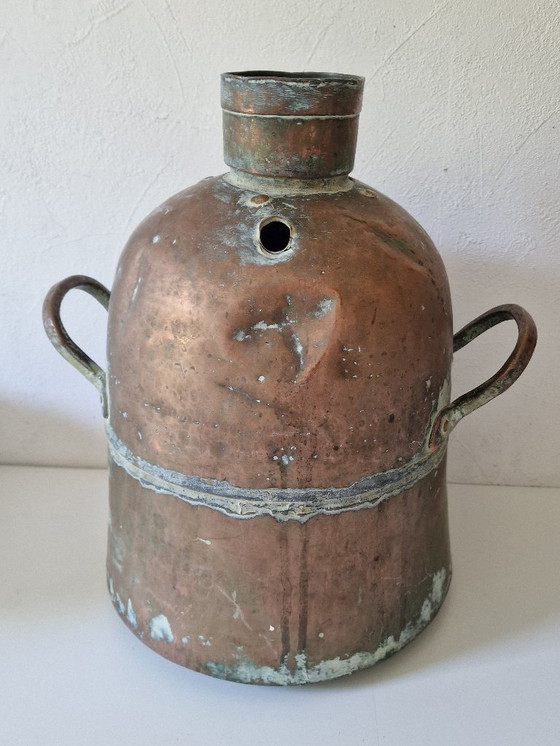 Image 1 of Grande vaso di rame antico con patina