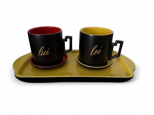 Juego de cerámica para él y para ella de los años 1950/1960