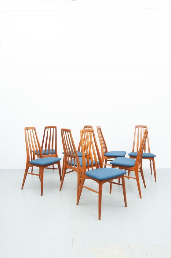 Image 1 of 8x sillas de teca "Eva" de Niels Koefoed para Koefoed Hornslet (años 60)