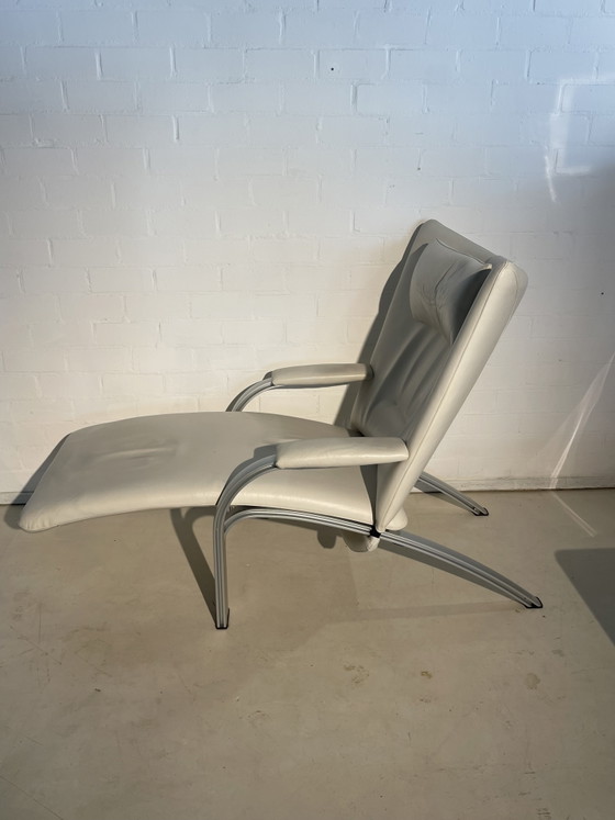 WK Wohnen Vintage Art Deco Retro – Verstelbare relaxstoel, Aluminium, Leather (photo 9 of 15)