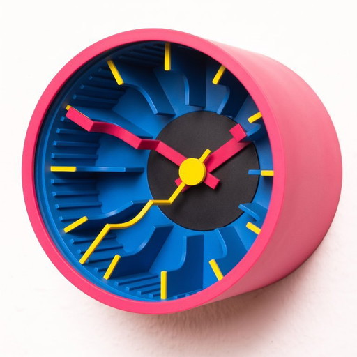 Retro Wanduhr "Time Warp" Clock | CMYK Edition | Mid-Century Y2K Space Age Boho