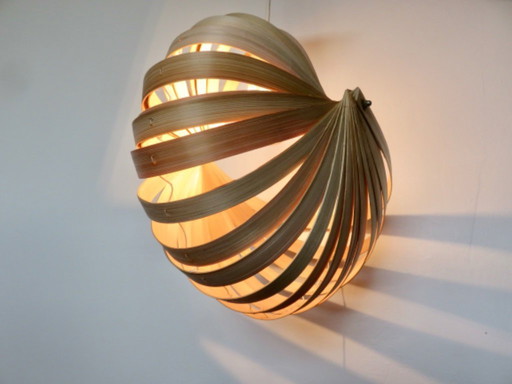 Skandinavische Pendelleuchte aus gebogenen Birkenholzlatten, 90er Jahre