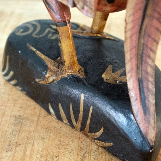 Image 1 of Gallo vintage in legno intagliato e dipinto a mano