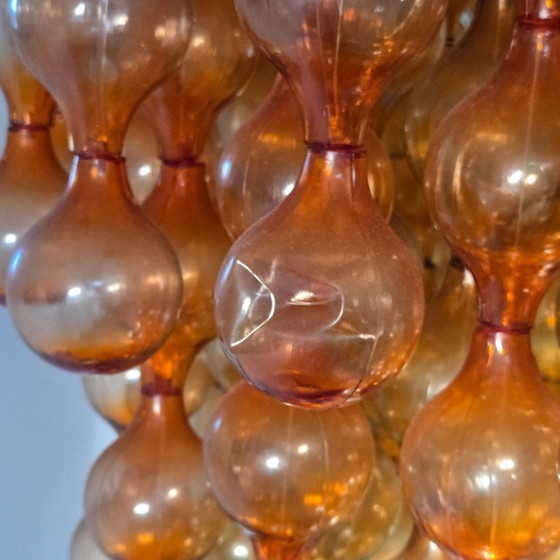 Image 1 of Vintage hanglamp uit de jaren 70 in de stijl van Verner Panton, met een futuristische uitstraling.