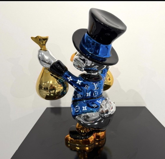 Da Apple Art - Paperon de' Paperoni - Mostrami i soldi, Statua blu - Scultura Pop Art – Van Apple, Sculture (photo 4 of 8)