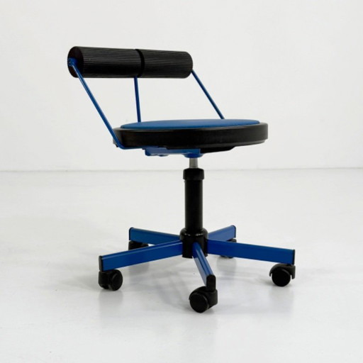 Chaise de bureau réglable bleue de Bieffeplast, années 1980
