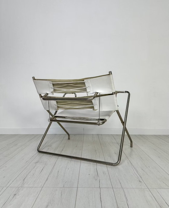 Image 1 of Sedia da salotto vintage in pelle Bauhaus D4 di Marcel Breuer per Tecta anni '60