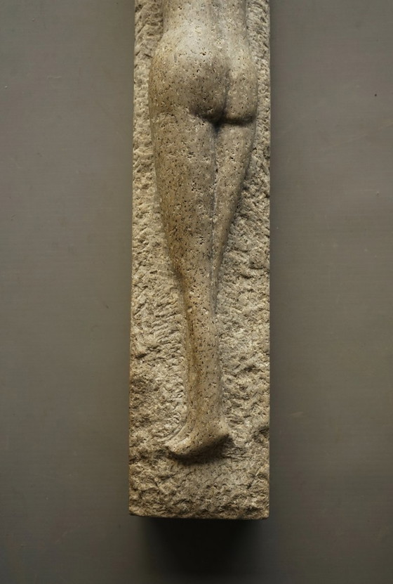 Image 1 of Carved Stone Sculpture of a Reclining Nude. 1960s
