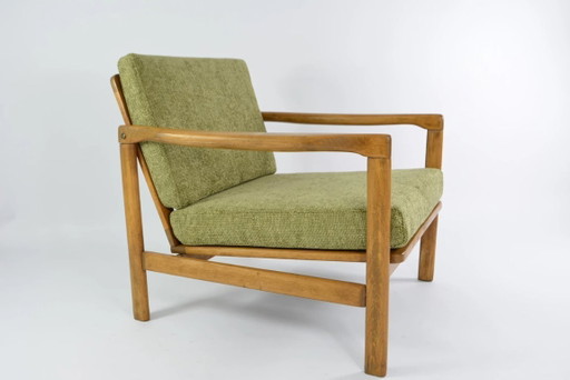 Olijfkleurige vintage BZ fauteuil