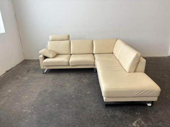 Rolf Benz EGO Leather Corner Sofa Design Couch beige (photo 2 of 10)