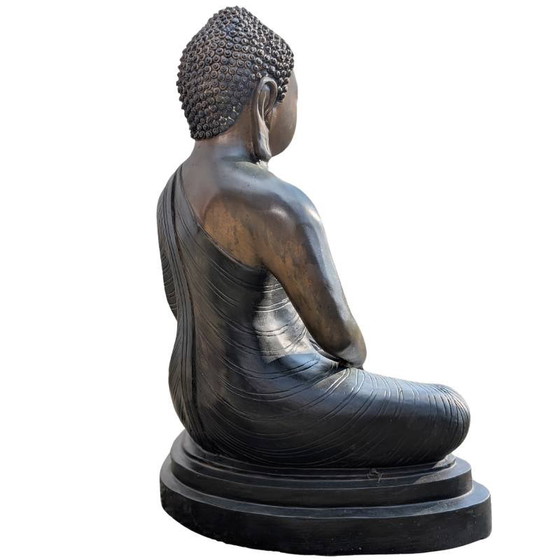Grote bronzen Boeddha – Sri Lanka 16,8 kg en antiek – Beeldhouwkunst, Gold (photo 5 of 17)