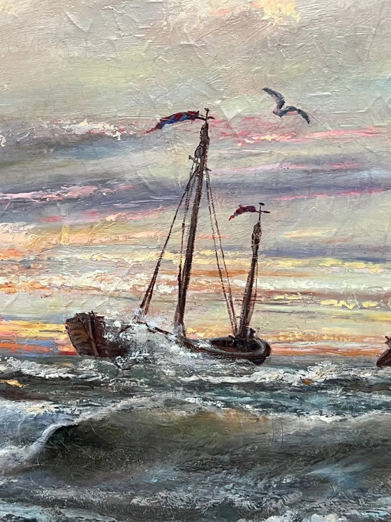 A. Claessens. Seascape. Large format. – Paintings & Drawings, Canvas (photo 10 of 14)