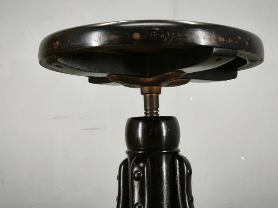 Image 1 of Verstelbare pianokruk van gebogen hout in Thonet-stijl, Tsjechoslowakije, jaren 1930