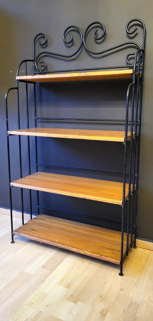 Librería de hierro forjado - Pino macizo