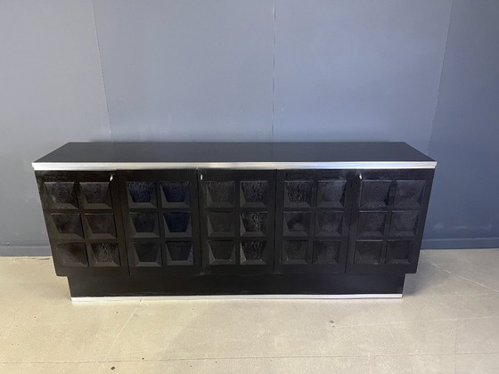 Image 1 of Credenza brutalista nera, anni '70