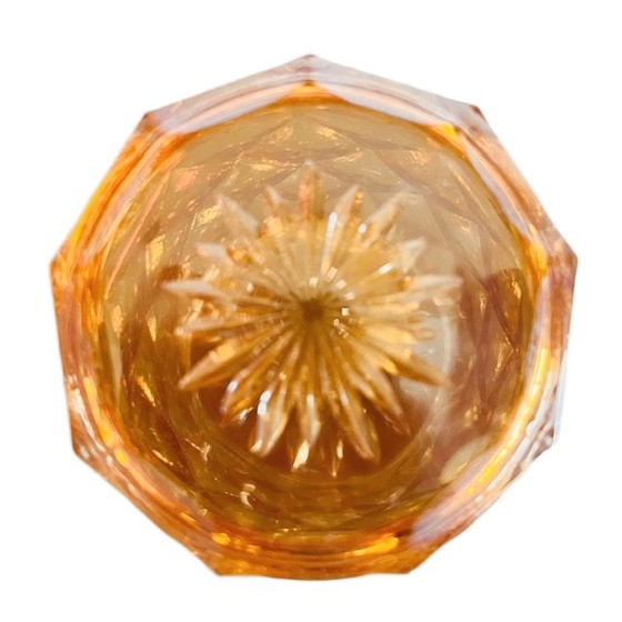 Image 1 of Artdeco carnival kristal sieradendoos iriserend oranje 1930's