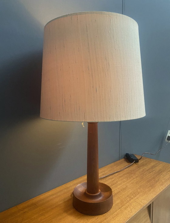 Image 1 of Uno & Östen Kristiansson Teak tablellamp for Luxus Denmark 1970s