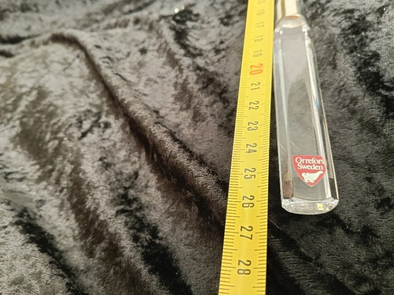 Image 1 of Hochwertiger Tortenheber von Orrefors Sweden aus geschliffenem Kristallglas mit Edelstahl