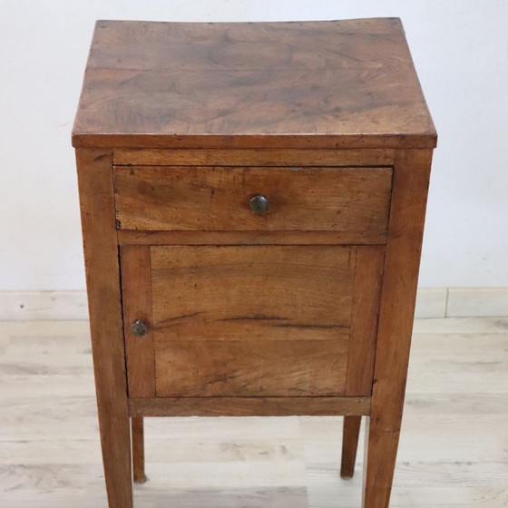 Antique bedside table in solid walnut, Italy late 18th century – Nightstands, Wood (photo 8 of 16)