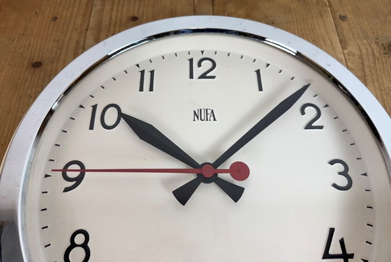 Image 1 of Vintage Beige Industrial Wall Clock from NUFA, 1960s