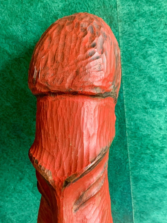 Zeldzame originele polychrome houten totemsculptuur – Jean Pons (1913-2005) – School van Parijs (photo 9 of 15)