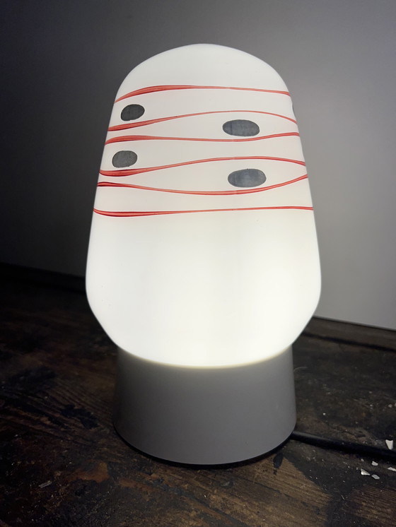 Image 1 of Vintage mid century opaal glazen plafond lamp 