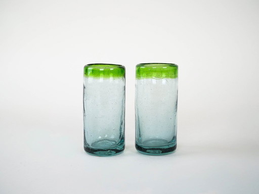 Set van twee glazen, Deens design, jaren 70, gemaakt in Denemarken.