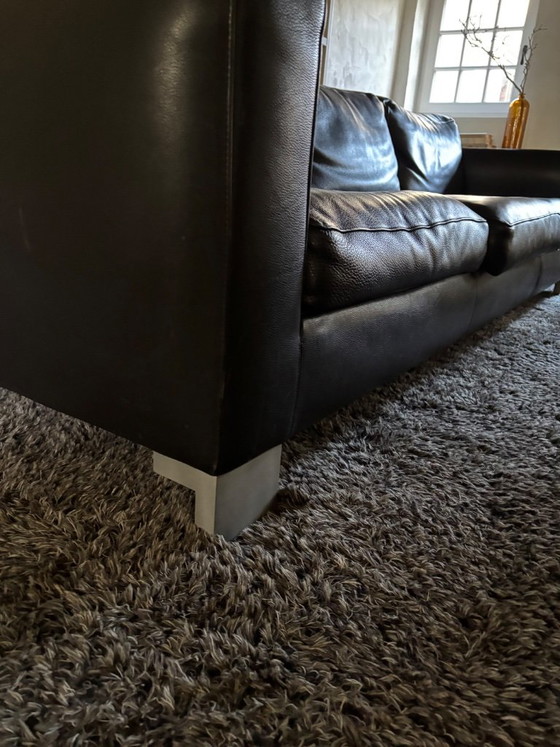Leder 3-Sitzer Sofa, dunkelbraun, Molinari, 3-5 Sitzer Sofas, Metall, Modern (Foto 3 von 5)